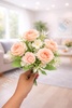 RB15 Soft Peach Rose Bunch 6R+MF