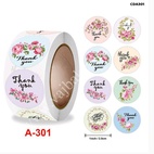 CDA301 Thank you Sticker Roll 1inch (500 Stickers)