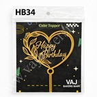 HB34 Acrylic Happy Birthday Topper