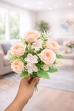 RB14 Peach Embrace Rose Bunch 6R+MF