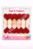 Foam Glitter Red Heart Topper with Stick (Pack of 10)