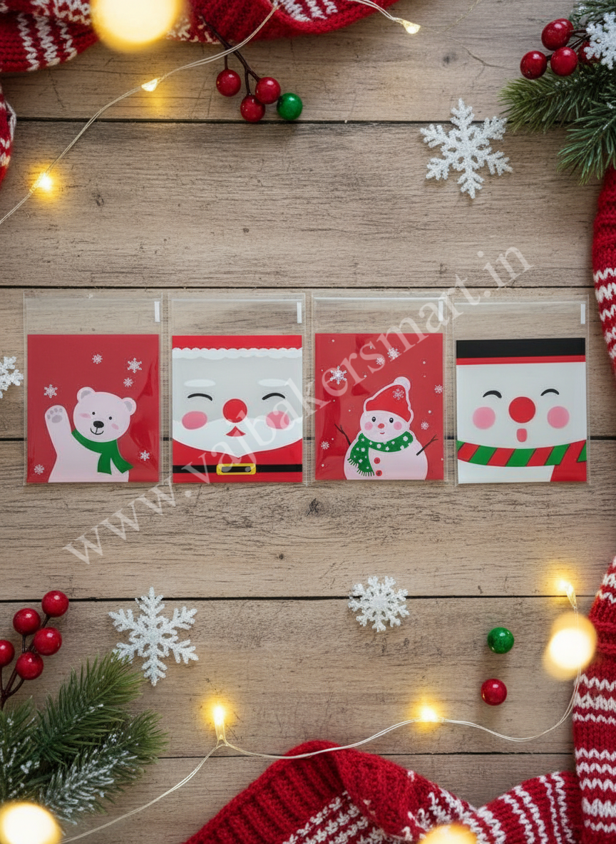 Christmas Special Printed Cookie Pouch (Pack of 50)