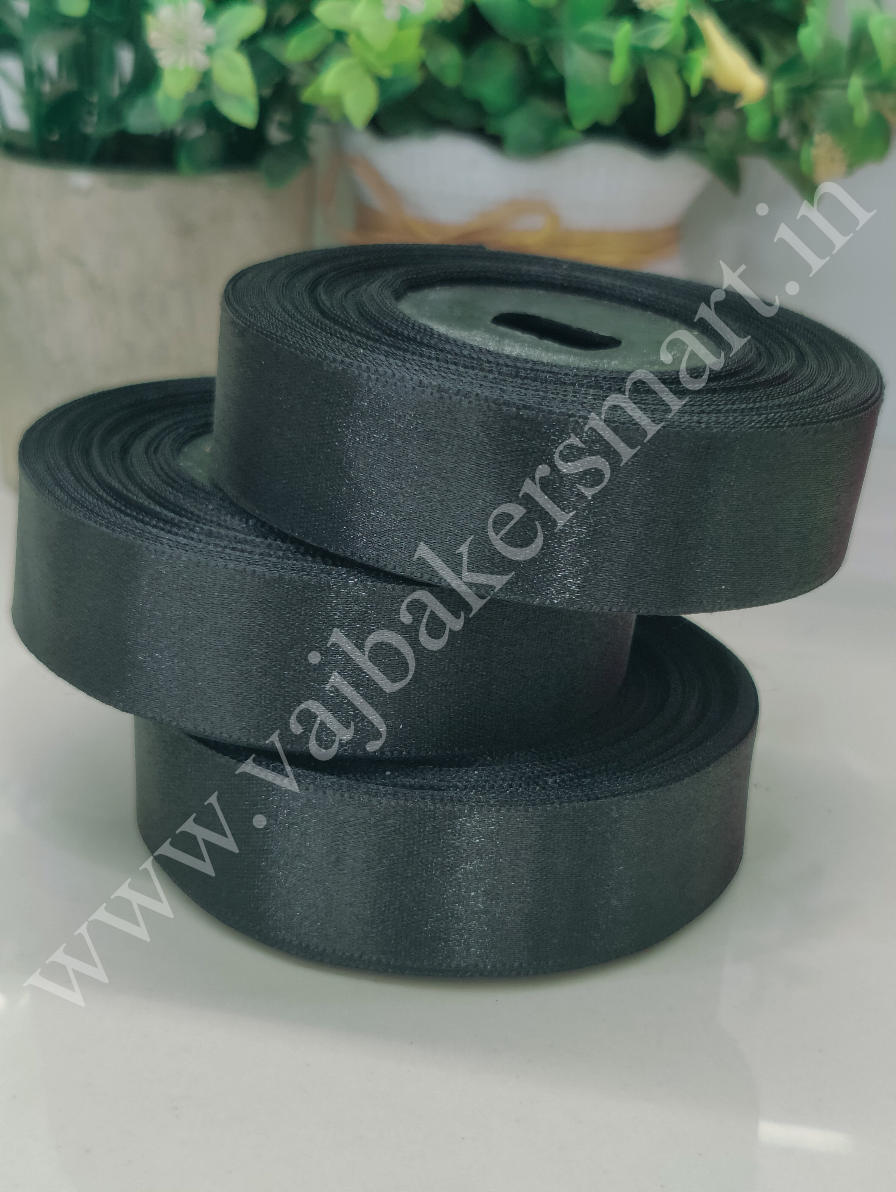 LL28 Plain Lace 1" - Charcoal Grey