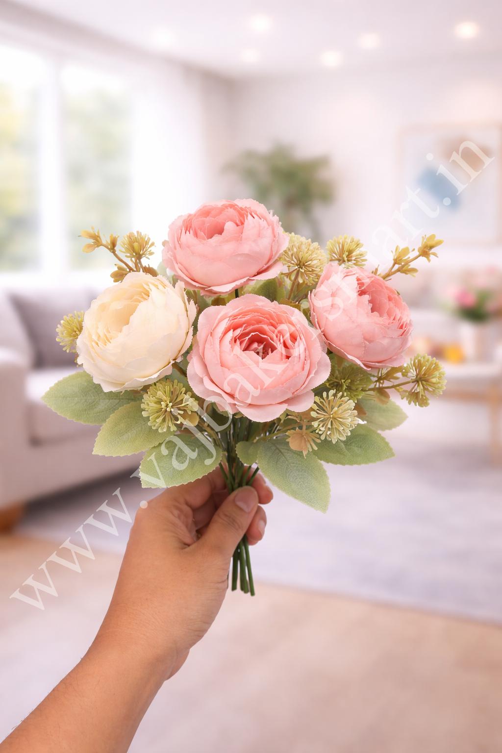 PB3 Pink & Creamy Peony Bunch 5F