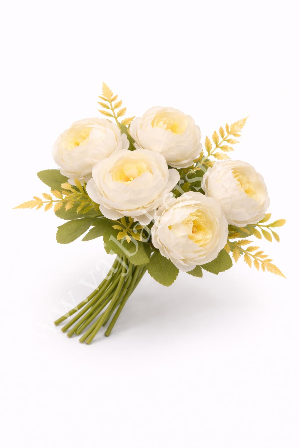 PB32 White Cream Peony Bunch 6F