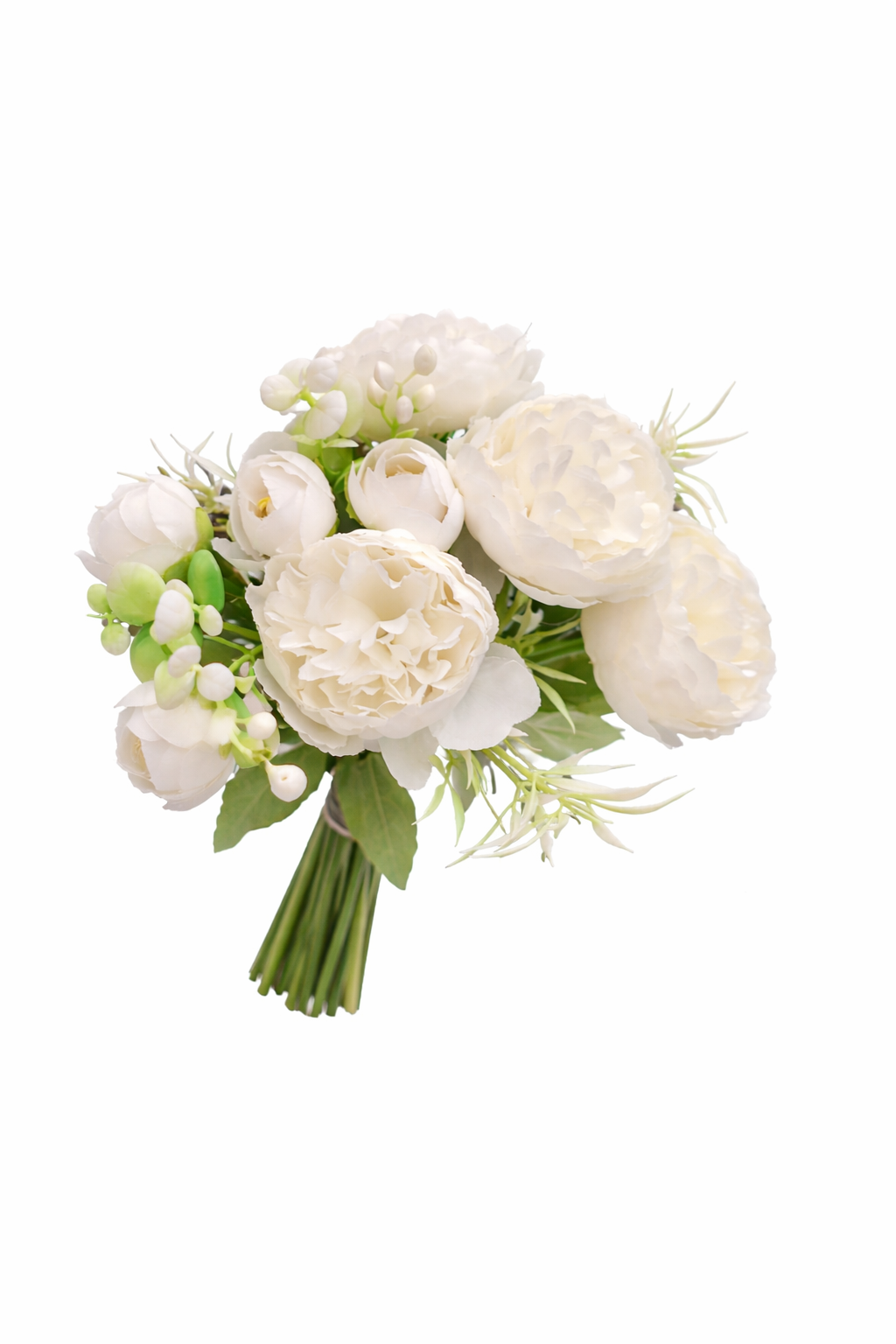 PB54 Elegant White Peony Bunch 4B4S