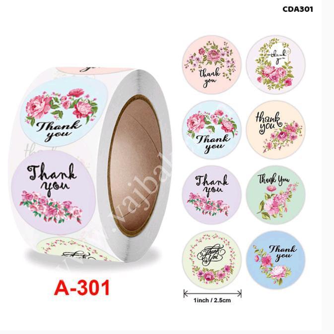 CDA301 Thank you Sticker Roll 1inch (500 Stickers)
