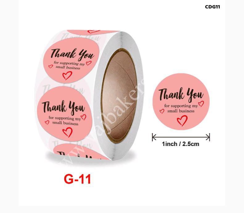 CDG11 Thank you Sticker Roll 1inch (500 Stickers)