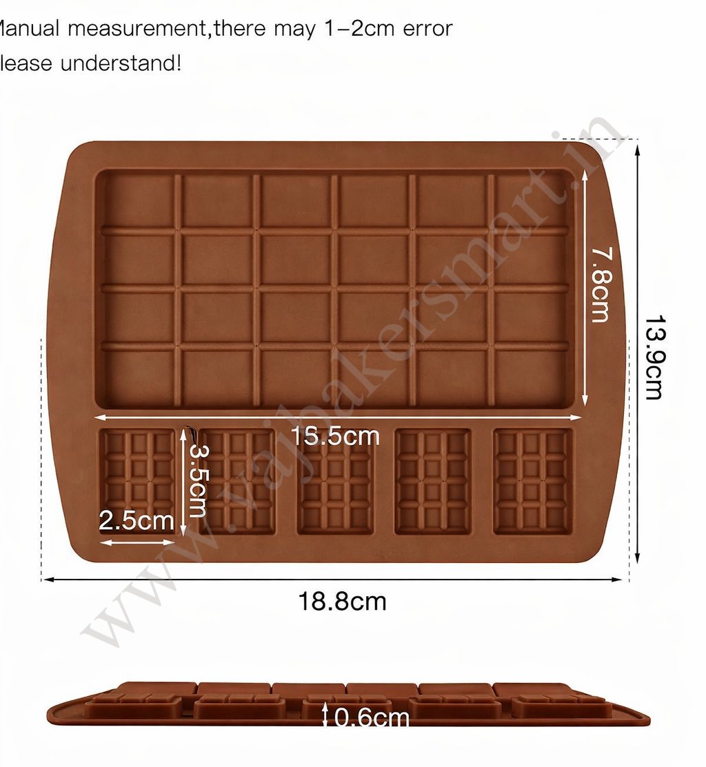 6 Cavity Silicone Chocolate & Mini Chocolate Bar Mould