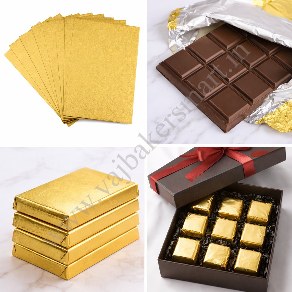 Gold Chocolate Wrapper Aluminum Foil (7x10 Inch)