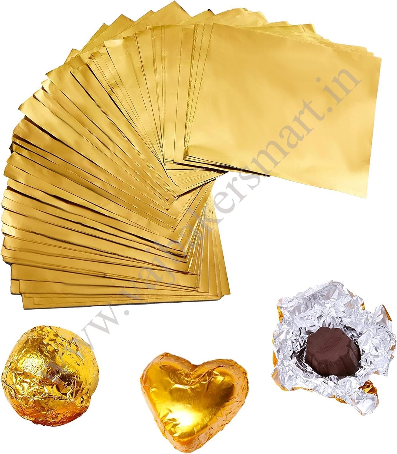 Gold Chocolate Wrapper Aluminum Foil (7x10 Inch)