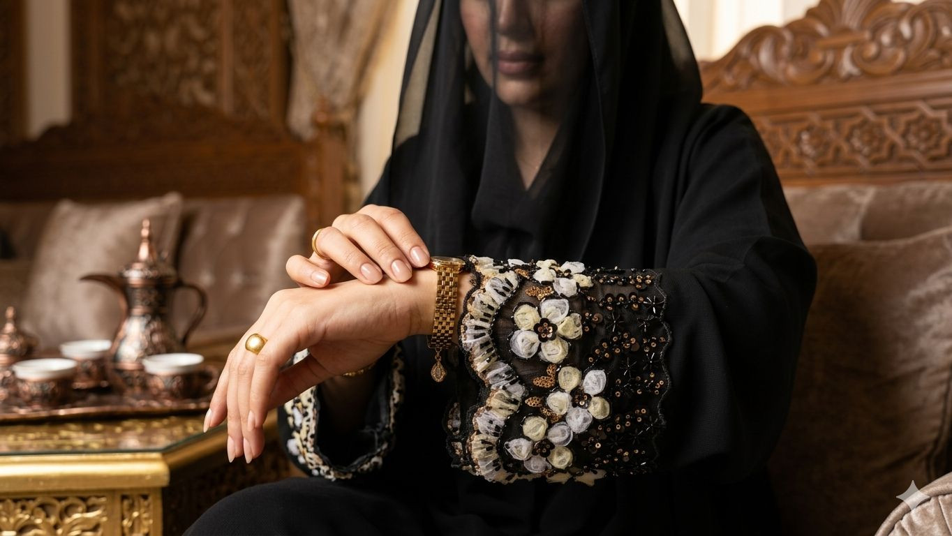 Abaya with floral embroidery