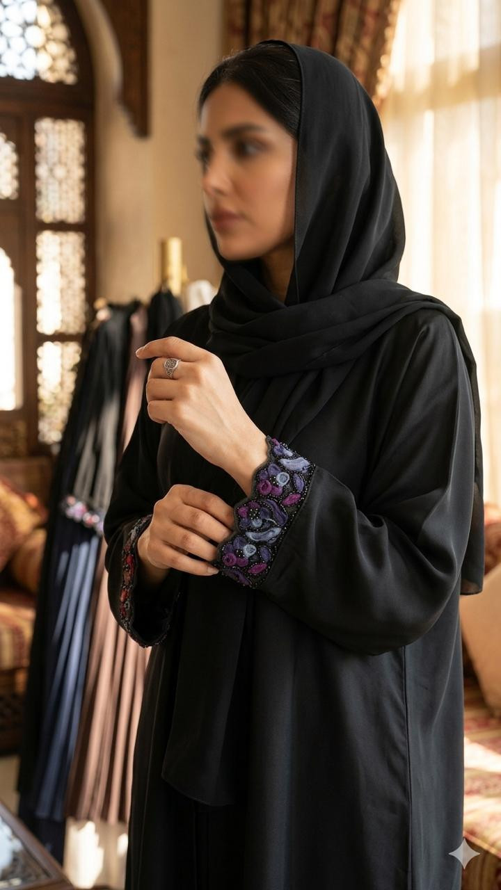 عباية مطرزة اوركيد
