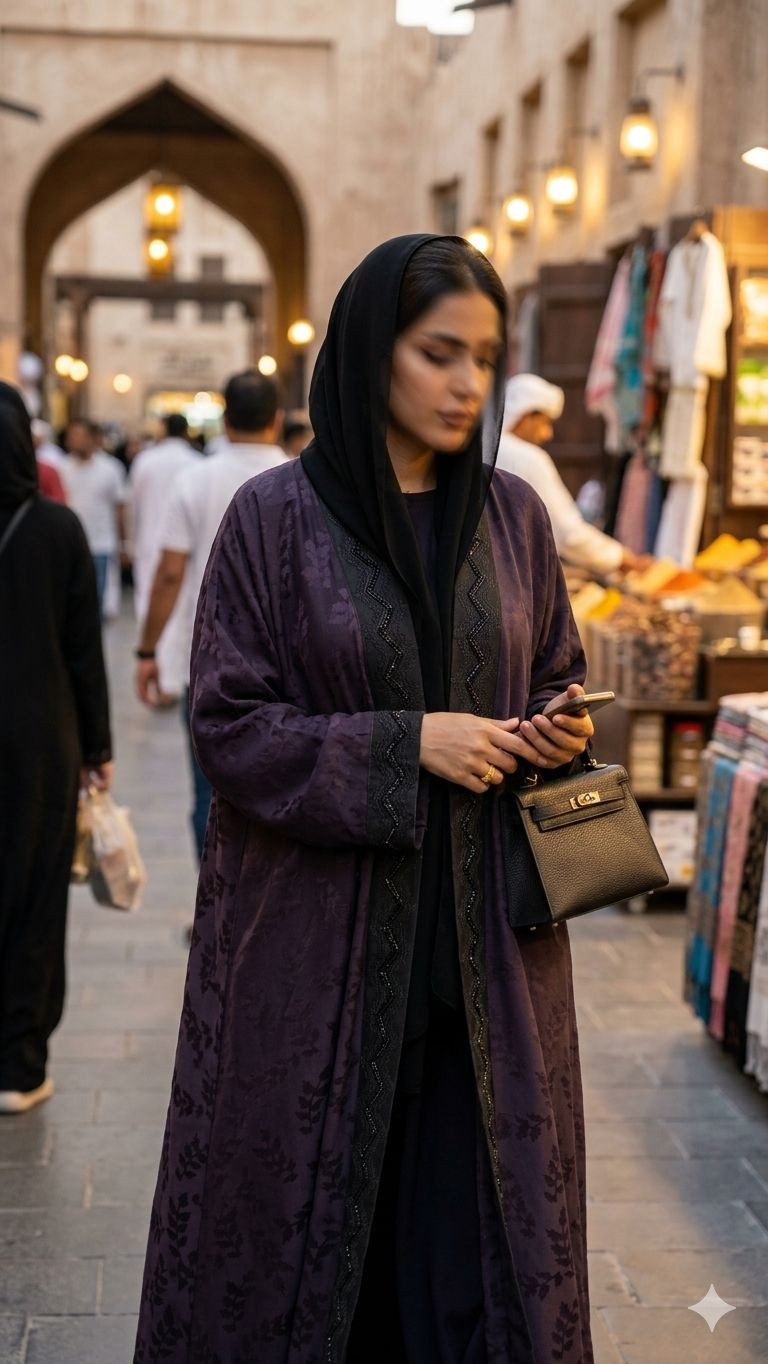 عباية مطرزة أرجوان