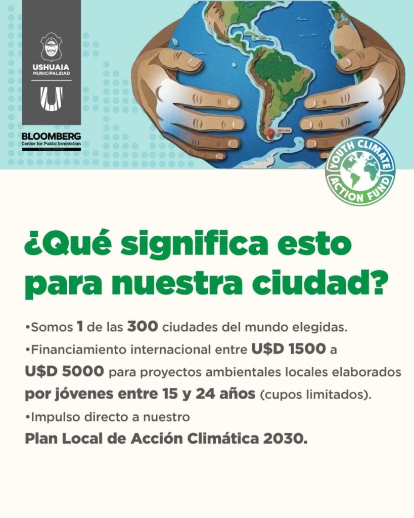Ushuaia se incorporará al Fondo de Acción Climática Juvenil de Bloomberg Philanthropies