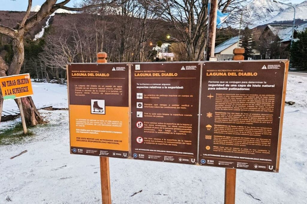 La Municipalidad de Ushuaia informará a diario si la Laguna del Diablo está apta para patinar