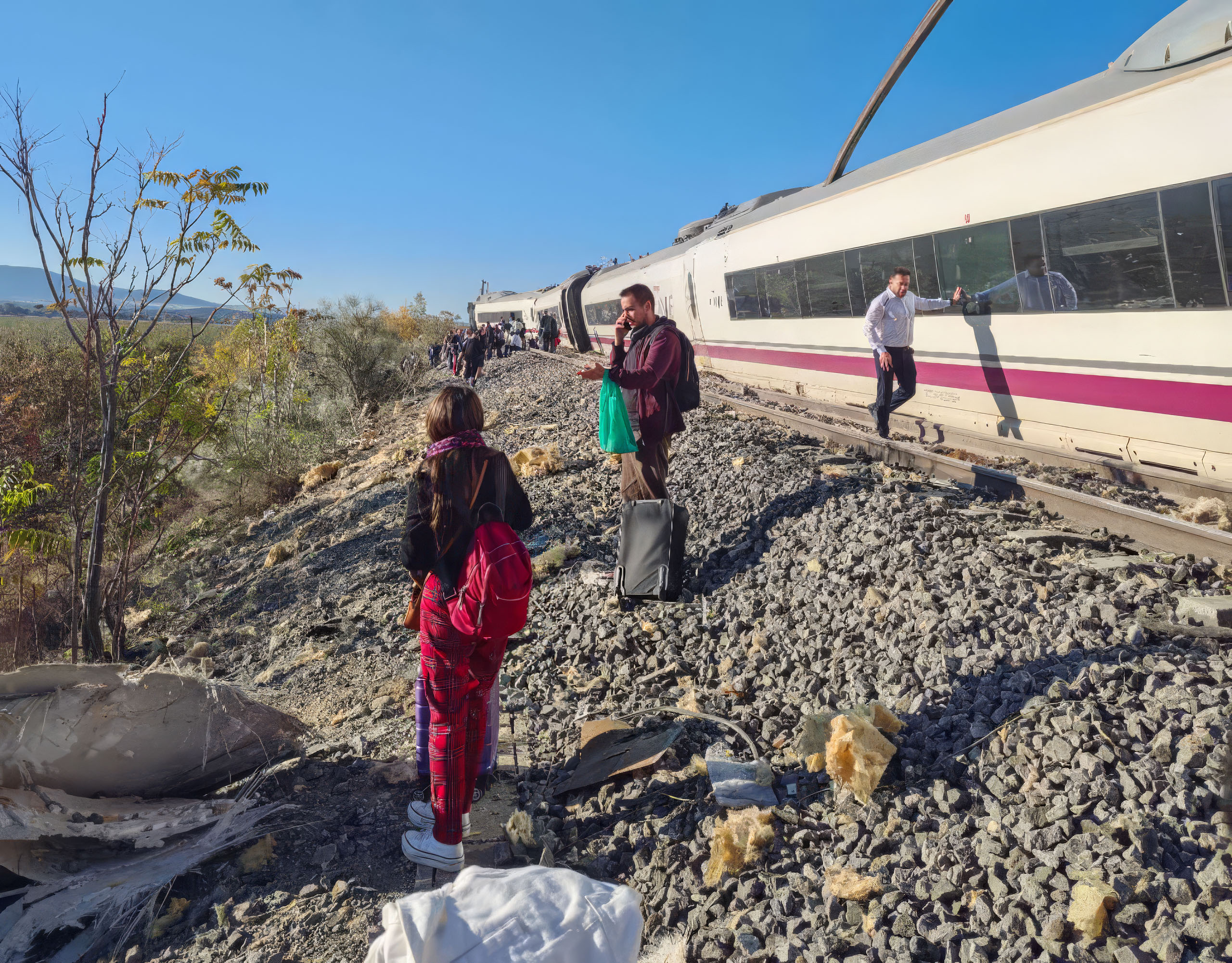 Tragedia en España: el choque entre los trenes ocurrió a una velocidad de entre 160 y 200 km/h según primer informe