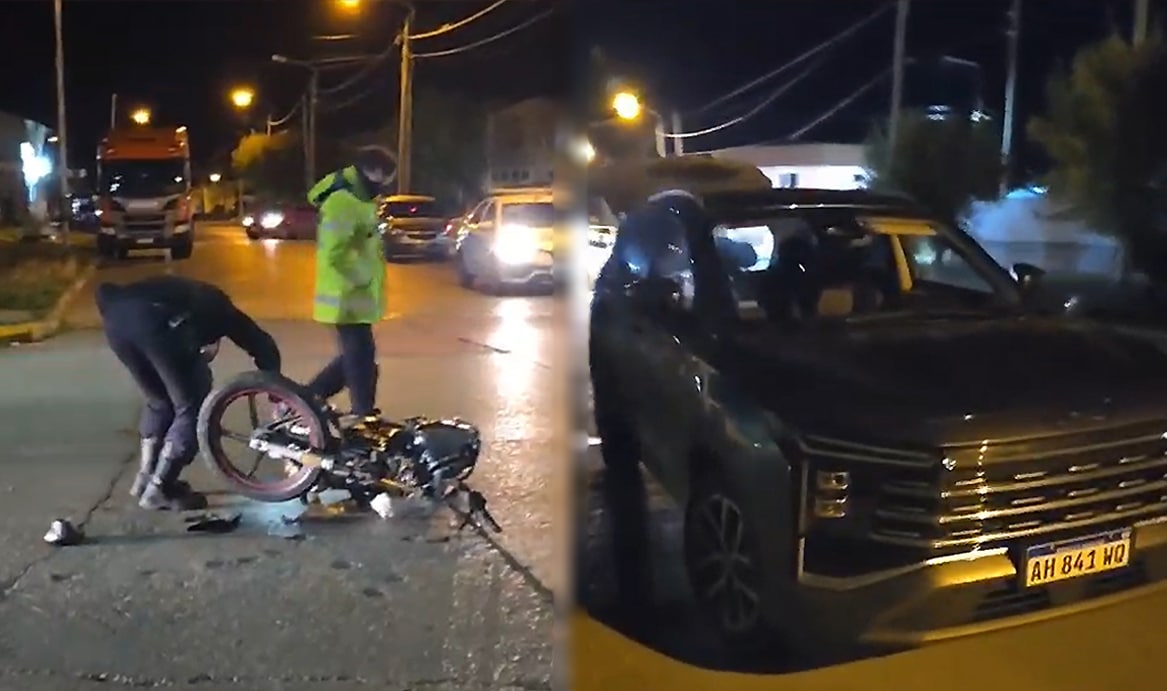 Choque entre camioneta y una moto: un herido fue hospitalizado